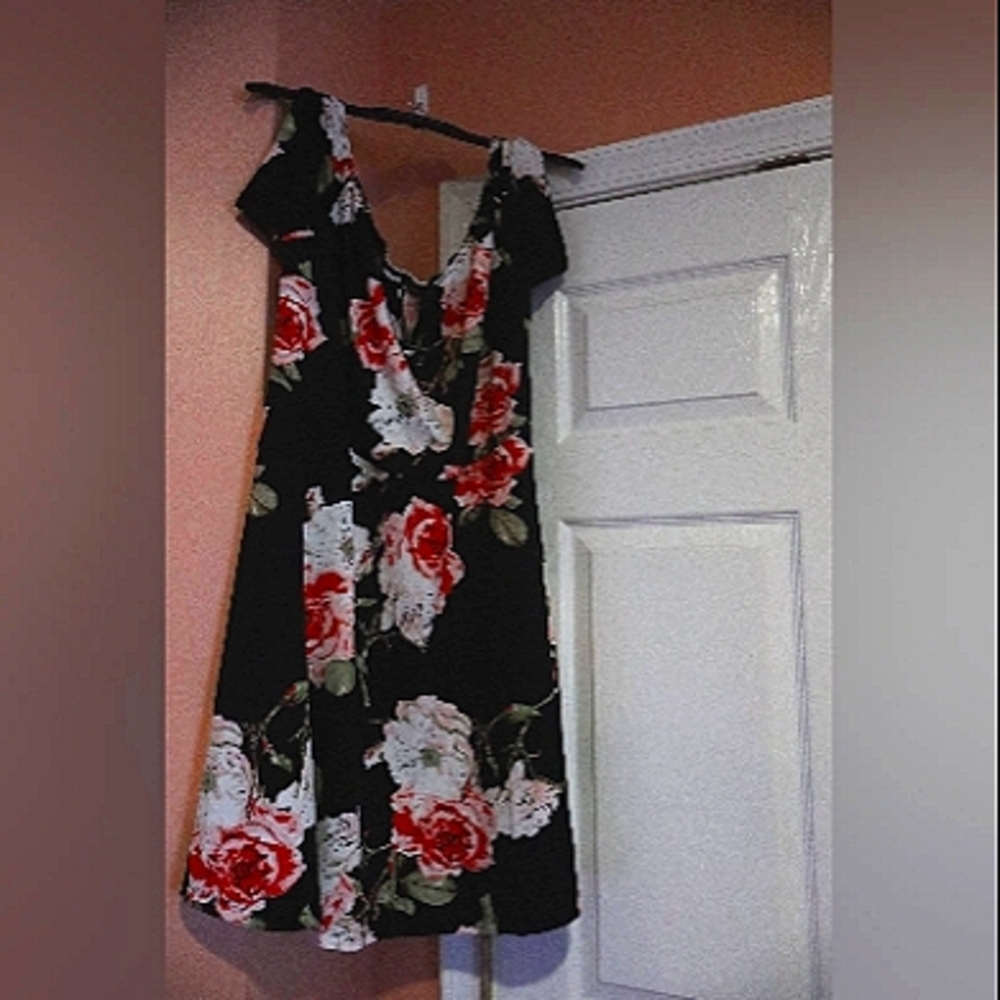 SHEIN Red and Pink Halter Sundress